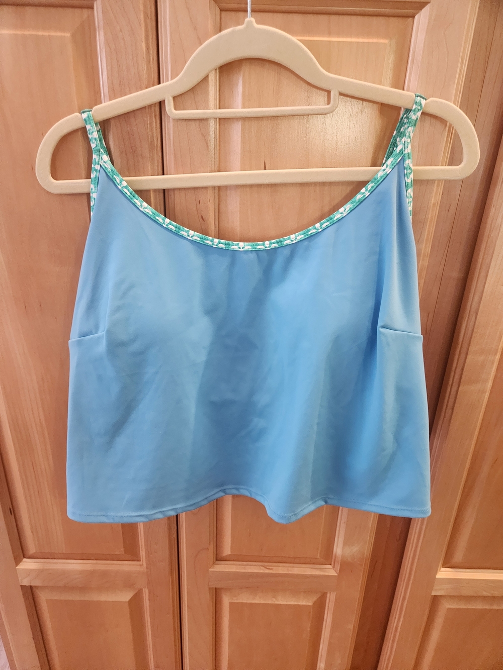 Roller Rabbit Light Blue Spaghetti-Strap Camisole with Floral Trim